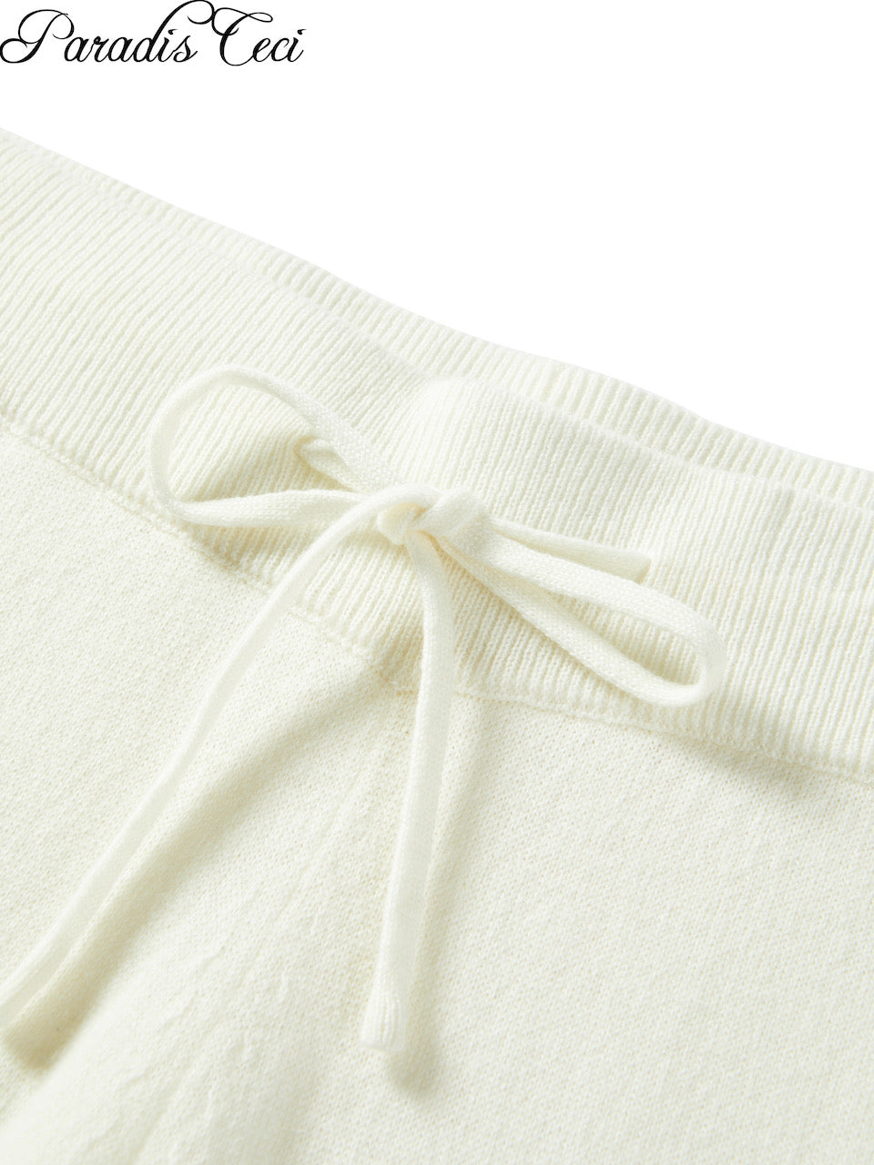 'Crystal' cashmere trousers with rhinestones - classic ivory