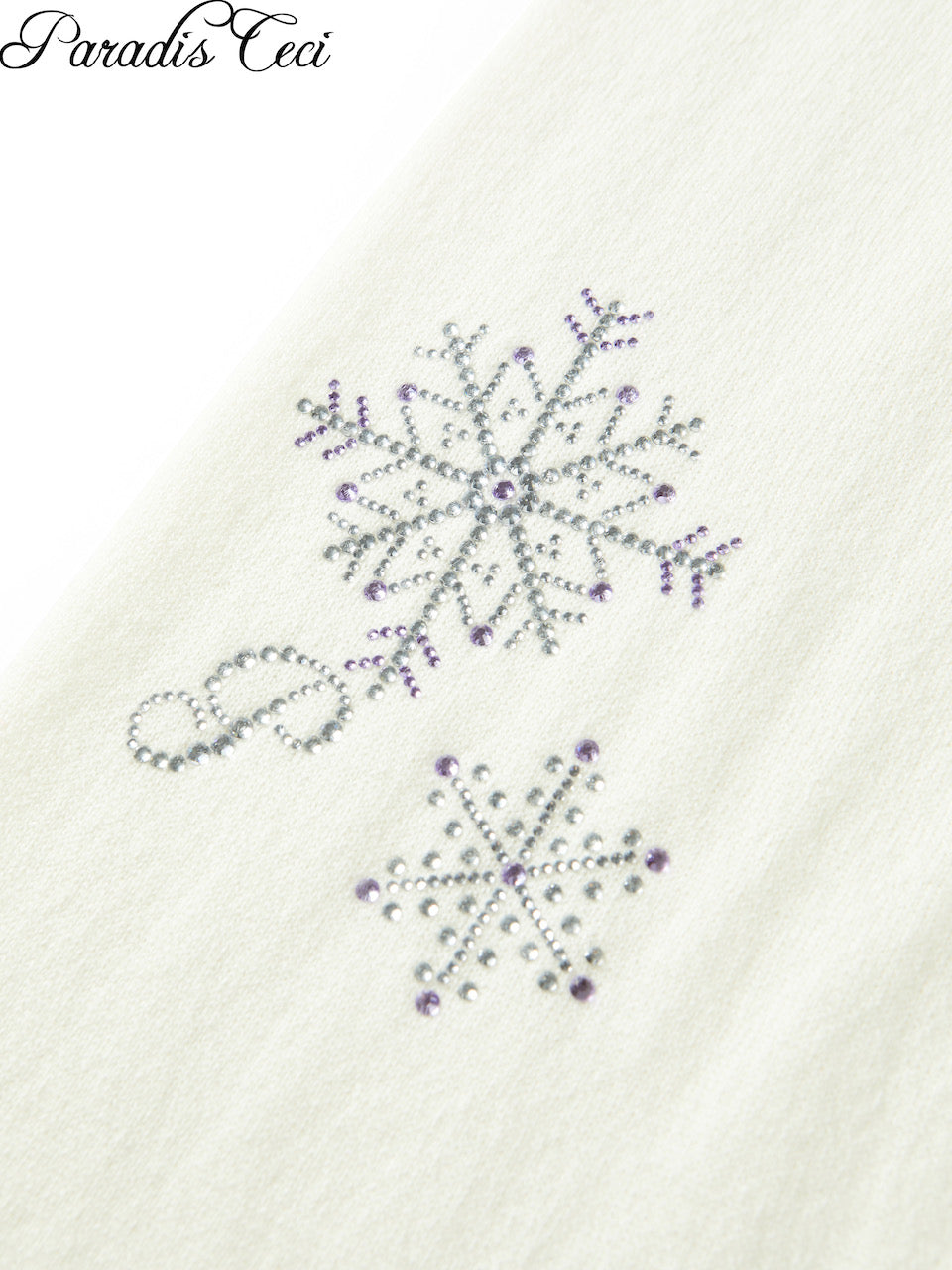 'Crystal' cashmere trousers with rhinestones - classic ivory