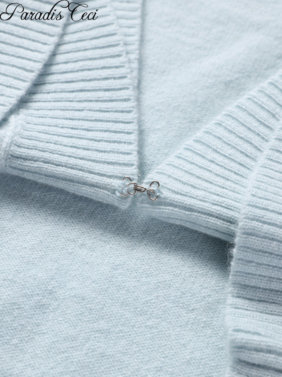 'Annie' cashmere cardigan with rhinestones - icy blue