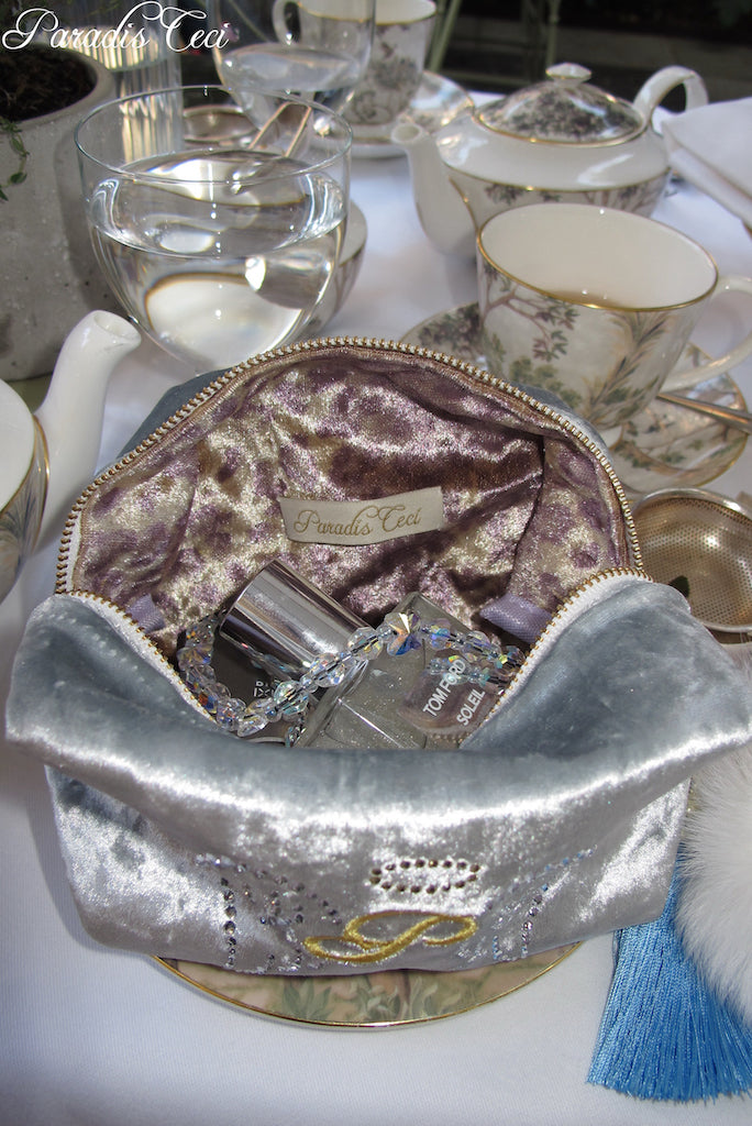 'Ron Ron' pouch - platinum blue - small