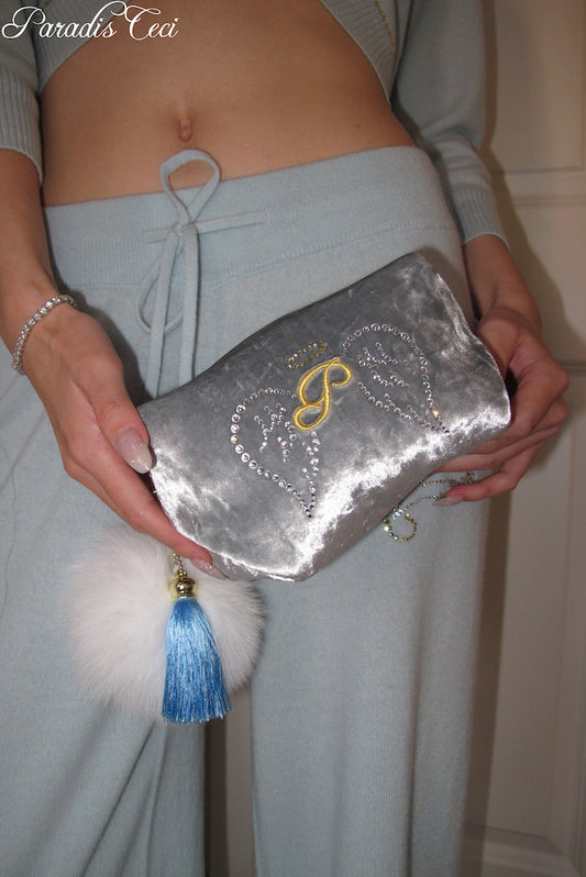 'Ron Ron' pouch - platinum blue - small