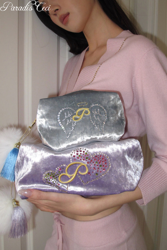 'Ron Ron' pouch - platinum blue - small