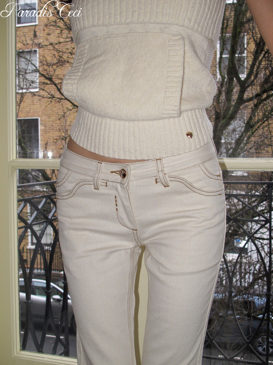 'Georgina' #001 low-rise flare jeans