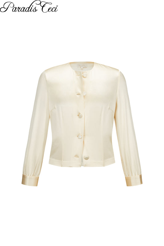 'Luna' silk shirt - champagne