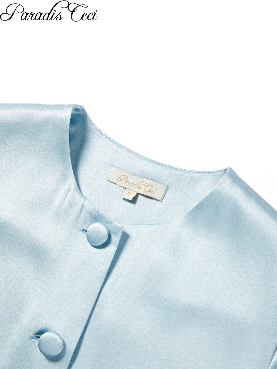 'Luna' silk shirt - iced blue