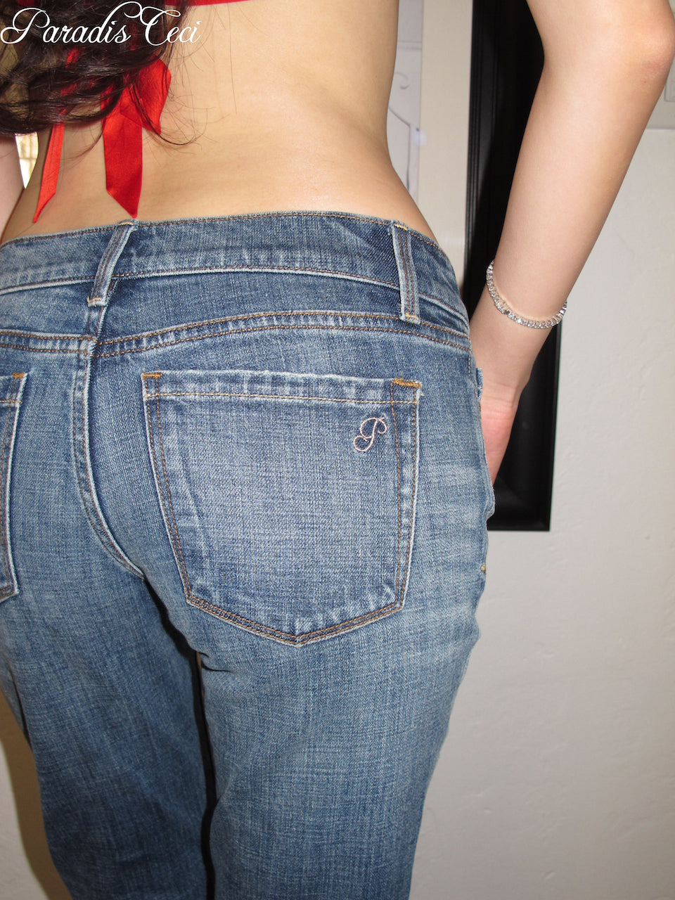 'Ginny' #001 low-rise baby bootcut jeans