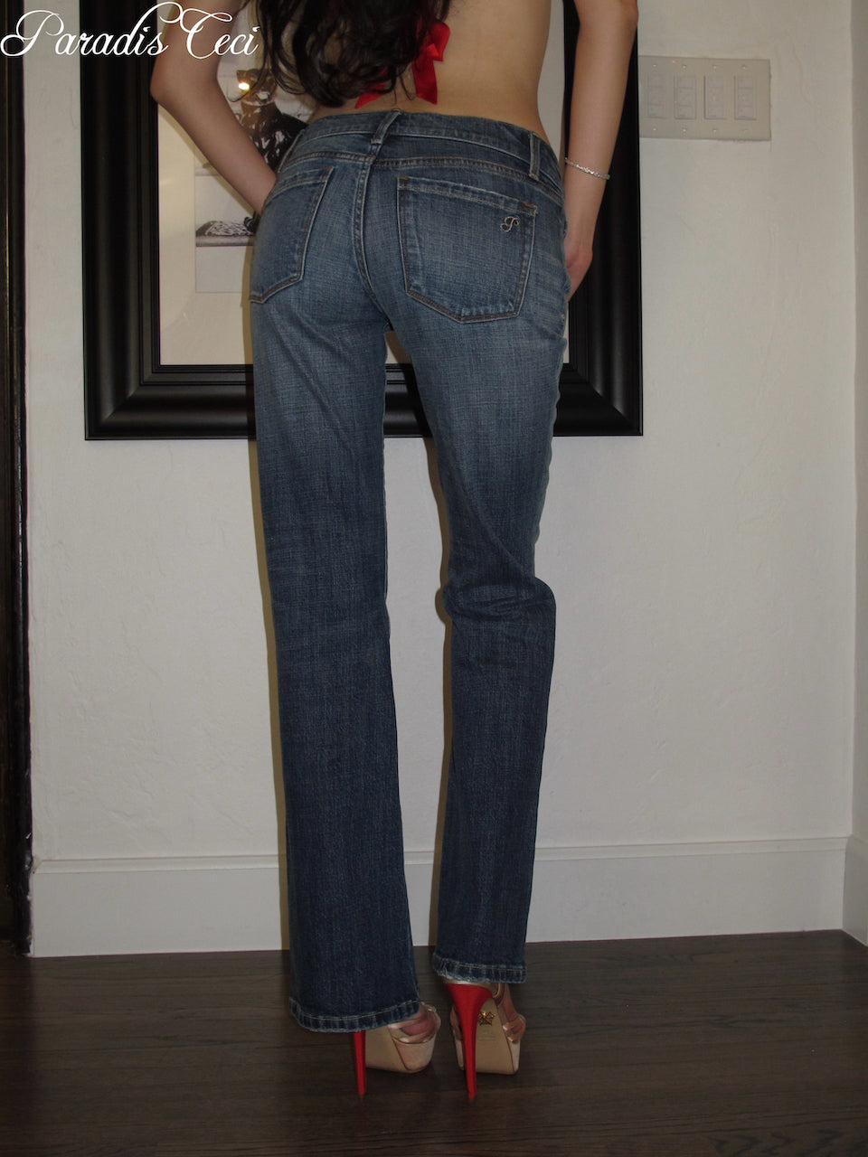 'Ginny' #001 low-rise baby bootcut jeans