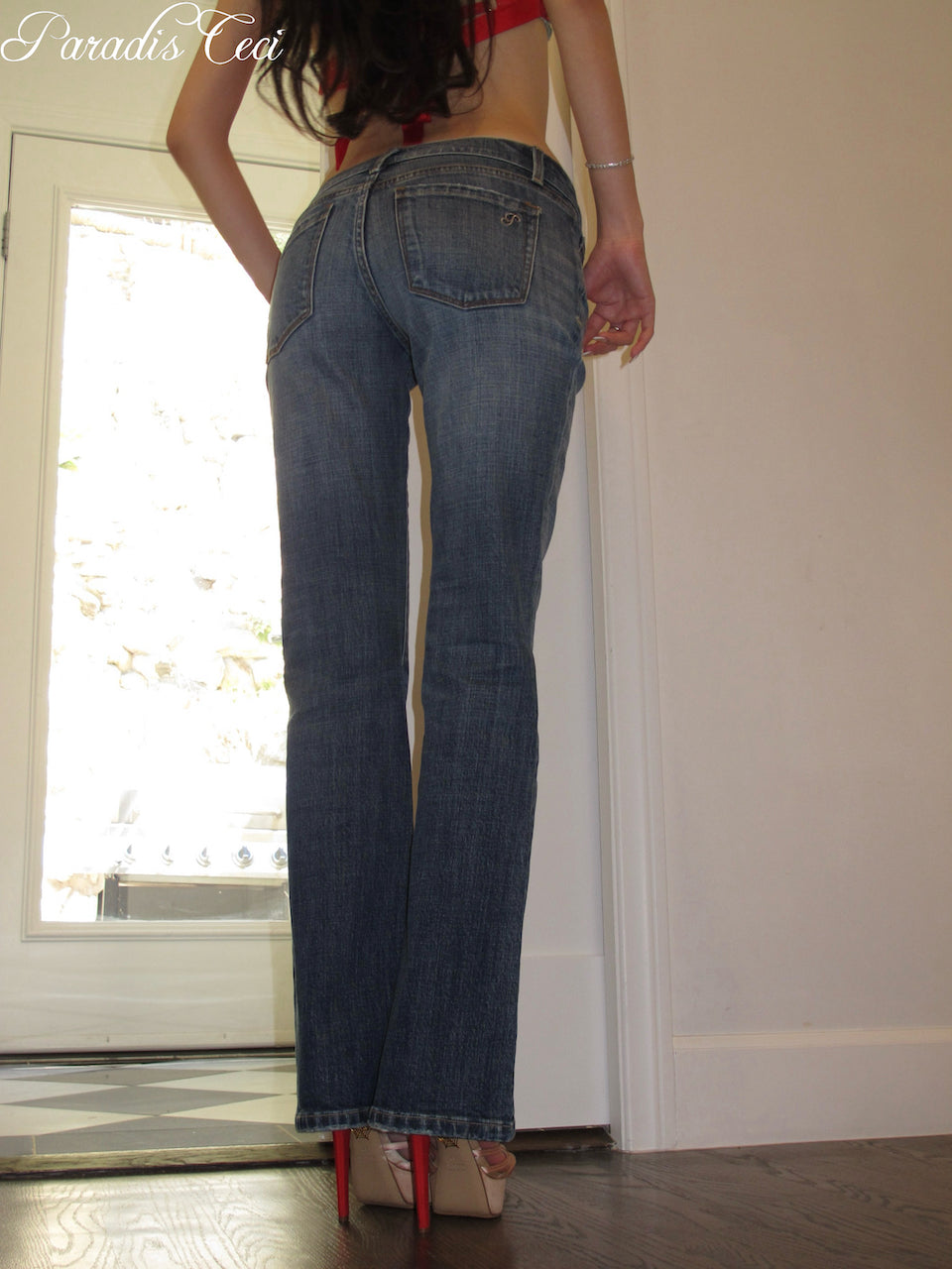'Ginny' #001 low-rise baby bootcut jeans