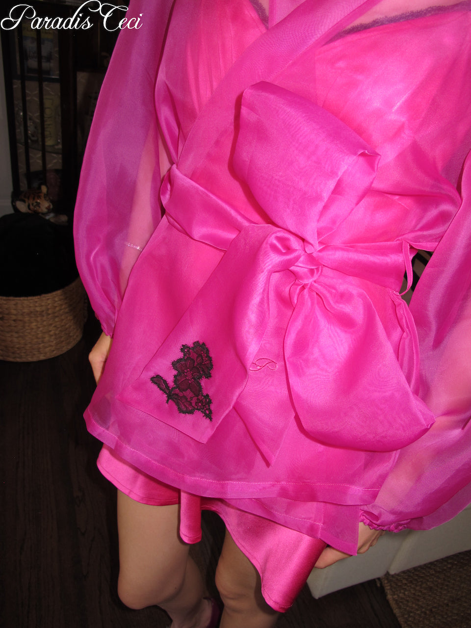 ‘Orchid Haze’ silk organza blouse