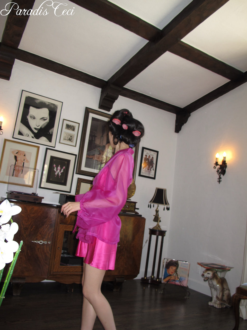 ‘Carmen’ silk satin dress