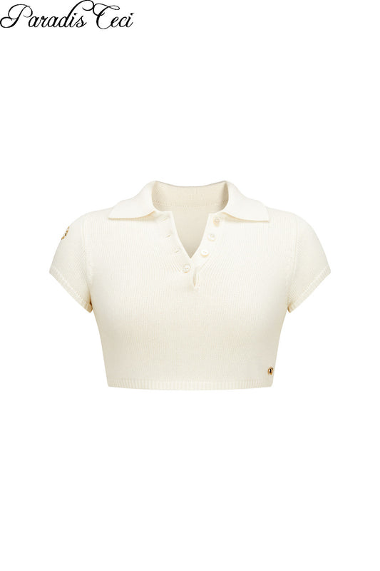 'Gwen' micro-cropped polo