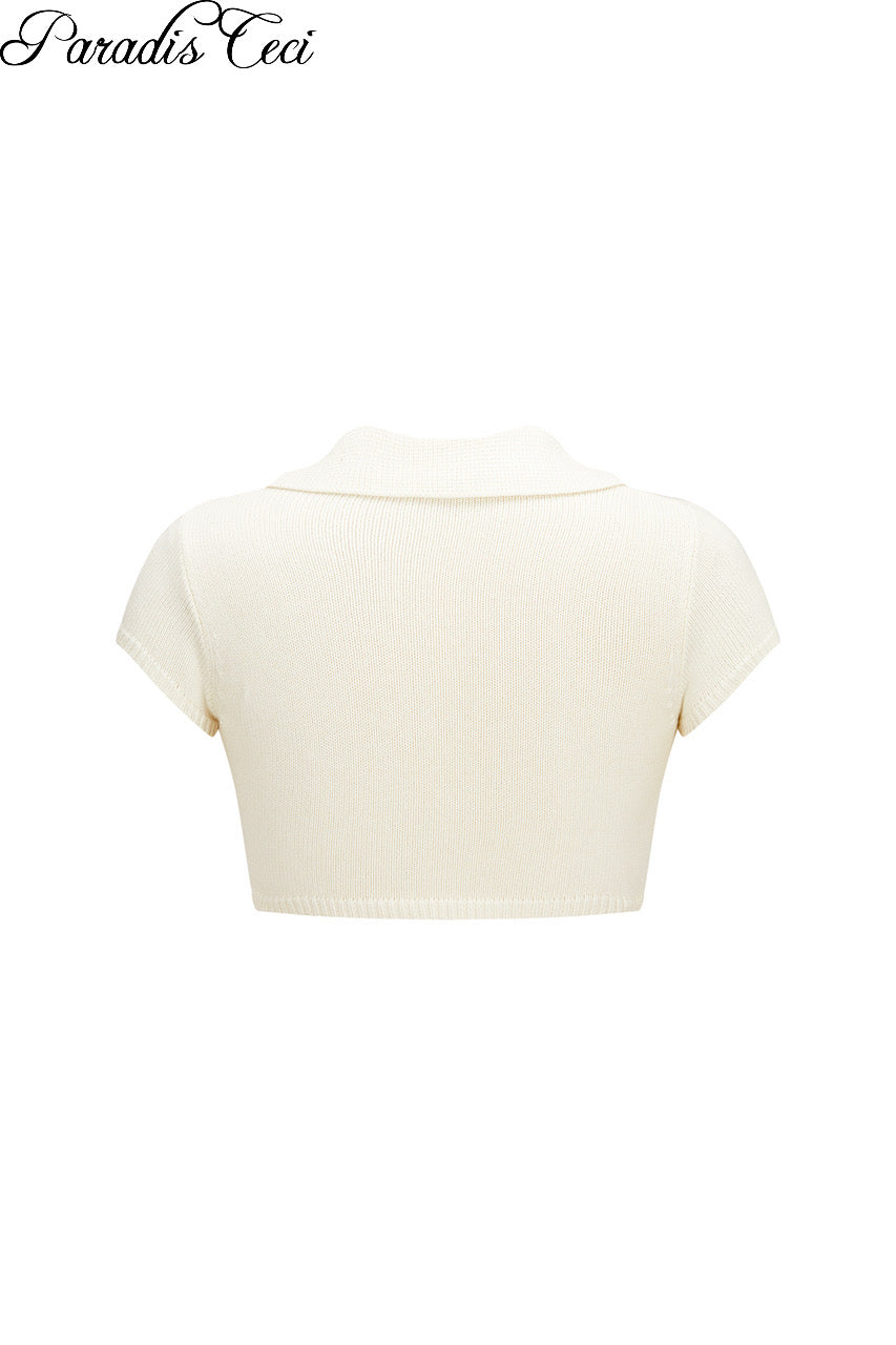 'Gwen' micro-cropped polo