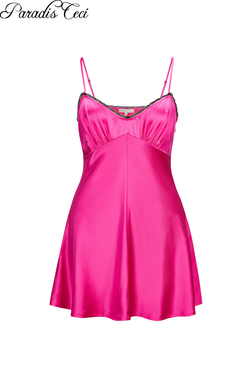‘Carmen’ silk satin dress
