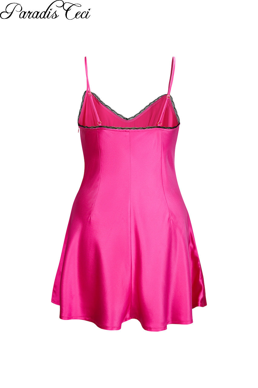 ‘Carmen’ silk satin dress