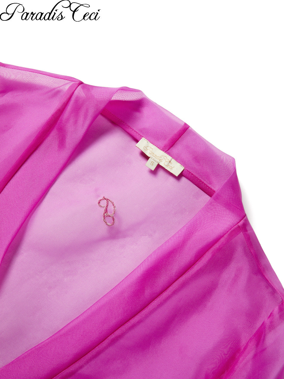 ‘Orchid Haze’ silk organza blouse