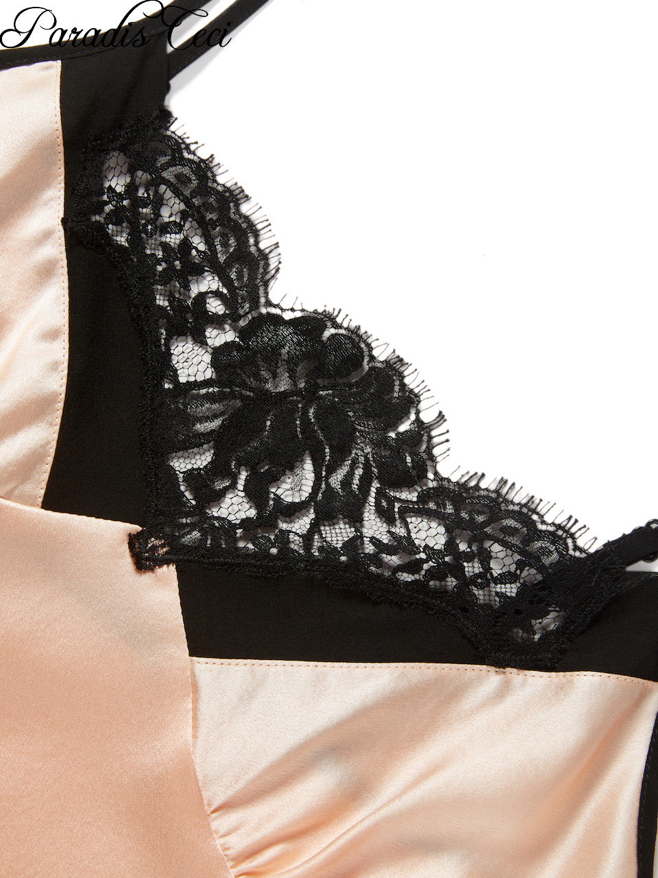 ‘Dahlia’ Chantilly lace silk slip dress