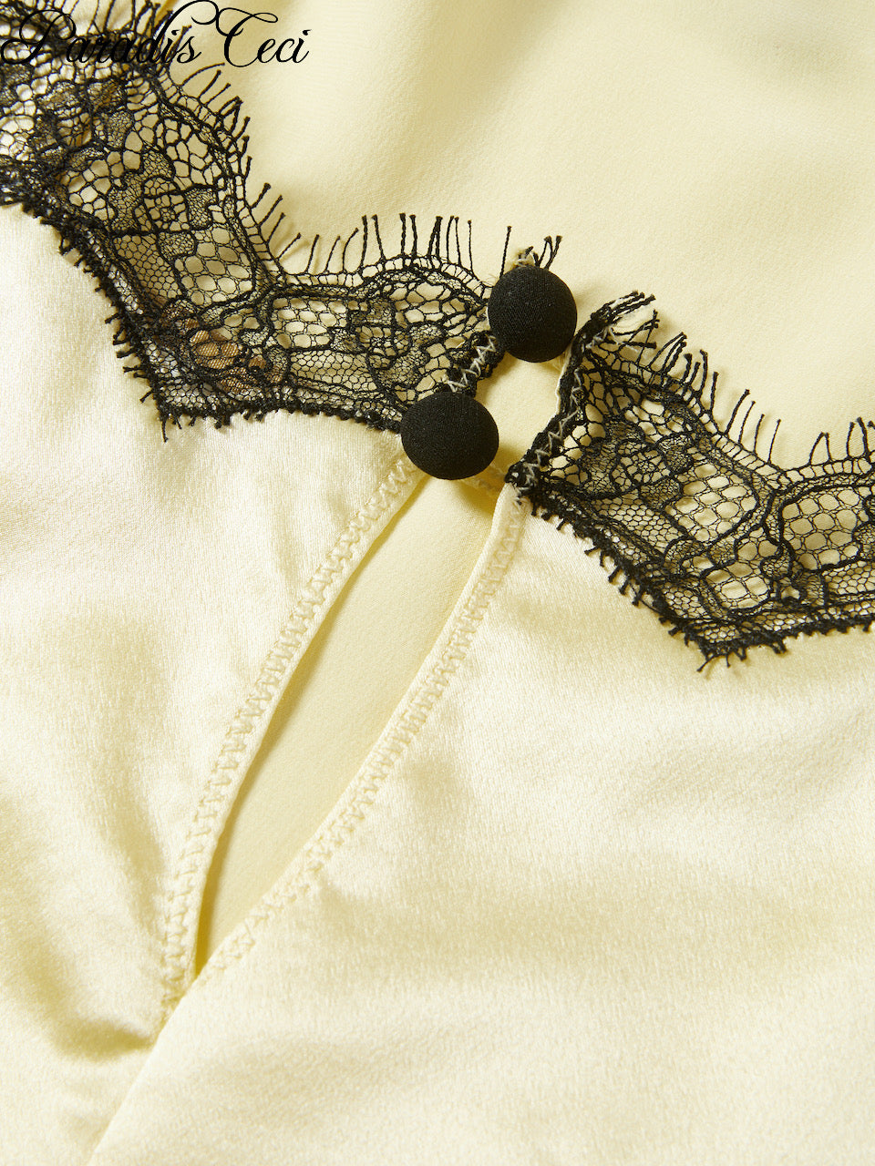 'Daisy' silk satin & lace top
