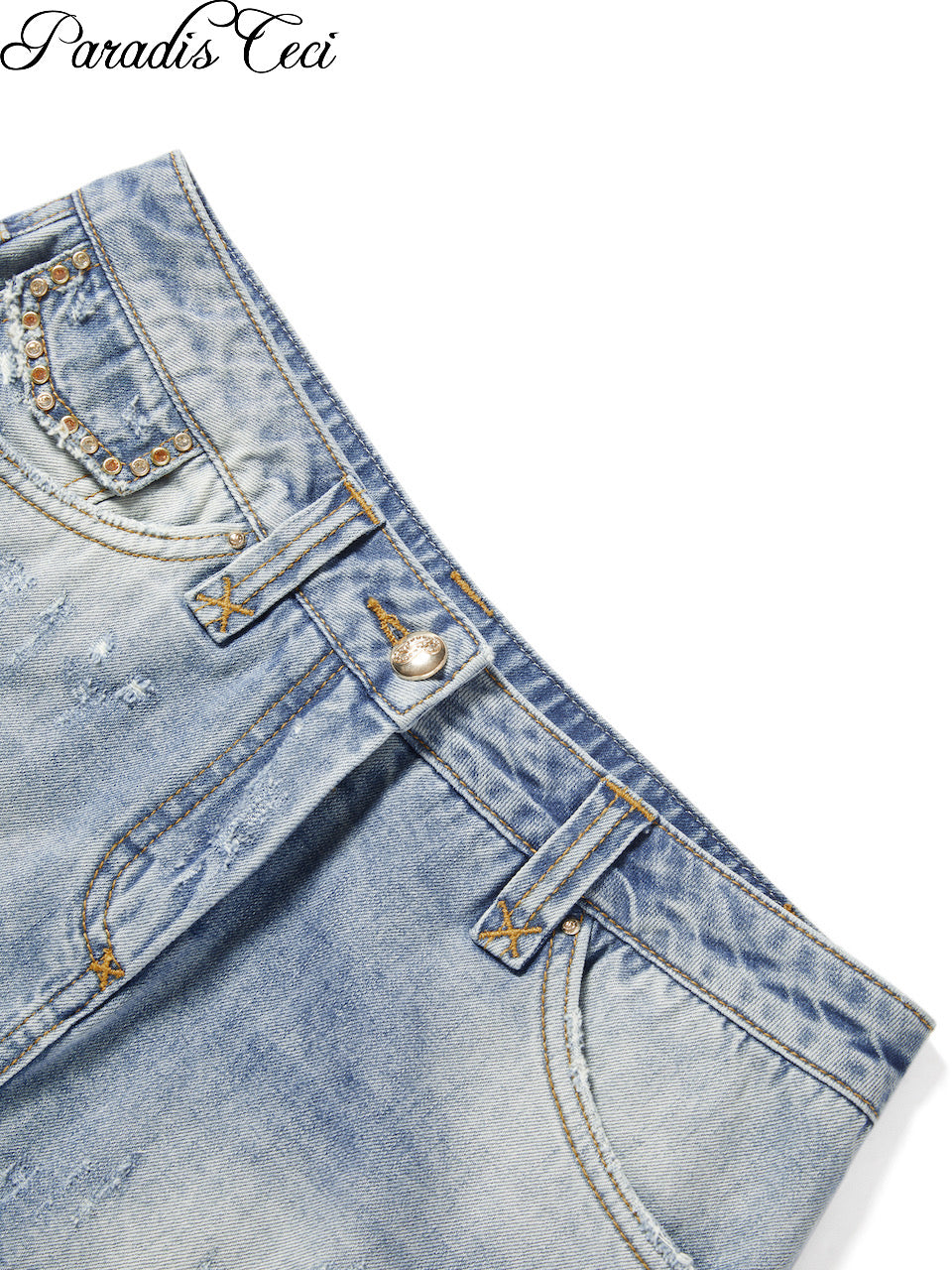 'Gia' #001 embellished low-rise denim mini skirt