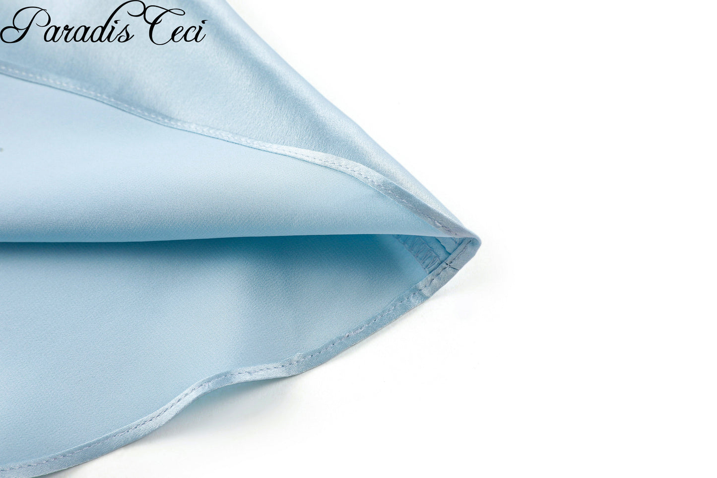 'Lily' low-rise silk midi skirt - iced blue